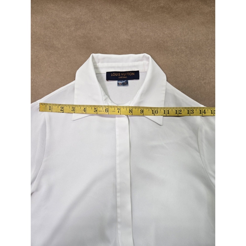 Louis Vuitton Uniform Women's Pleated L/S Button Down Blouse Ivory Size 32 - Picture 5 of 16